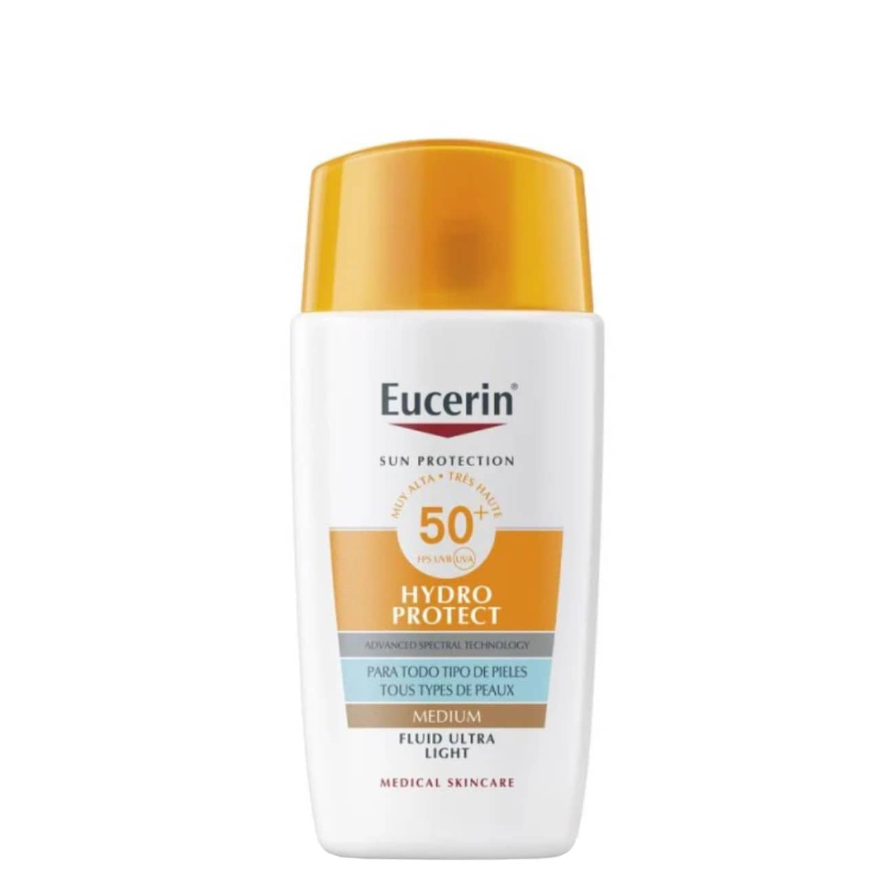 Eucerin Sun Hydro Protect FPS 50+ fluido com cor tom médio 50ml