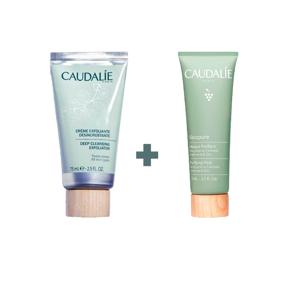 Pack Caudalie Creme Esfoliante Desincrustante e Vinopure Máscara Purificante