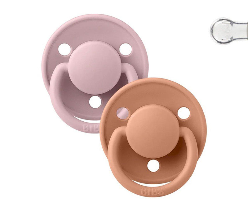 Chupetas BIBS De Lux Pink Plum/Peach Silicone x 2 uni