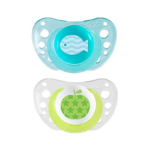 Chupeta Physio Air Silicone Azul Chicco 6-16m x2
