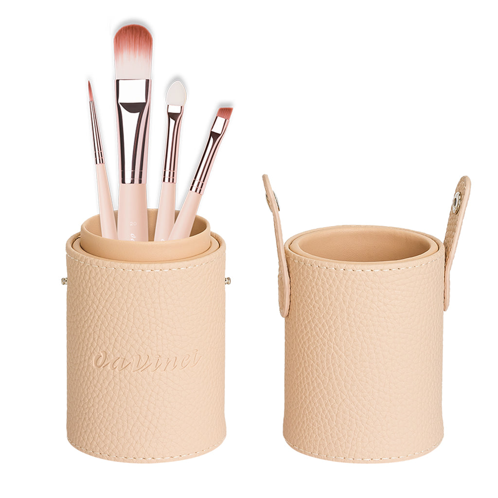 Estojo tubo nude da marca Da Vinci Style 4811E Classic para guardar pincéis de maquiagem