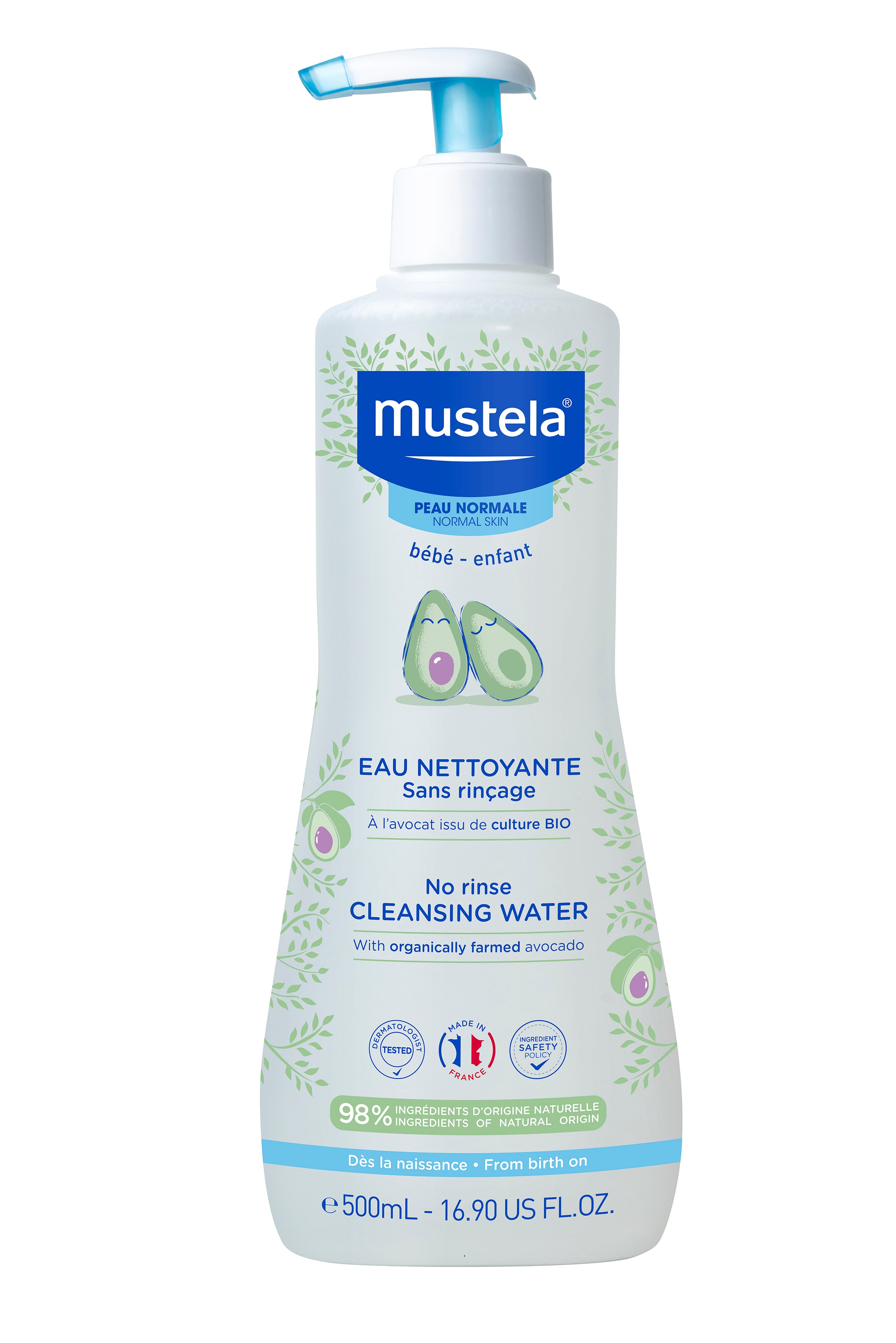 Mustela bébé Eau nettoyante sans rinçage 500ml