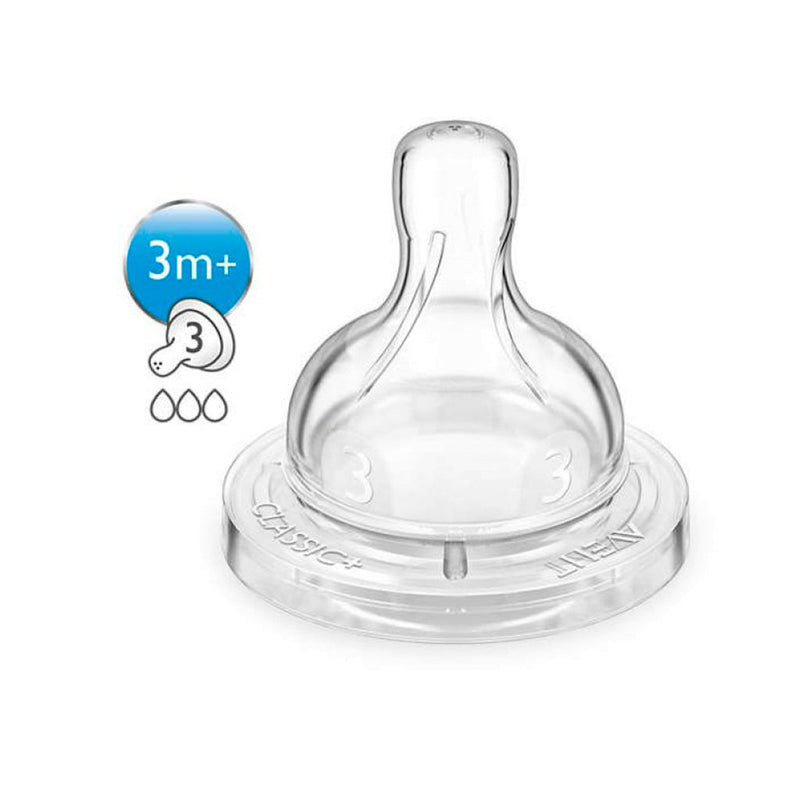 Tetina Anti-cólica Fluxo Médio 3M+ 3 Gotas Philips Avent - 2 Unidades