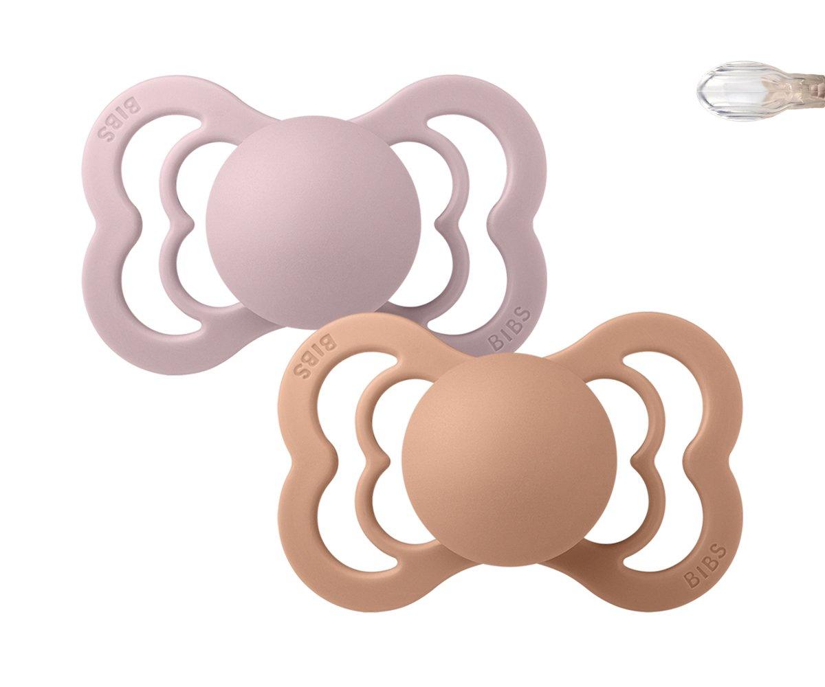 Chupetas BIBS Supreme Pink Plum/Peach 6-18m x 2 uni | My Pharma Spot