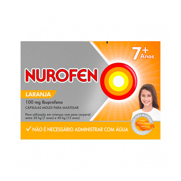 Nurofen 100 mg Sabor a Laranja - 24 cápsulas mastigáveis | My Pharma Spot