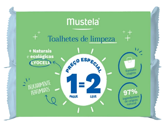 Mustela Bebé Toalhete Bio x 20 uni (1=2)