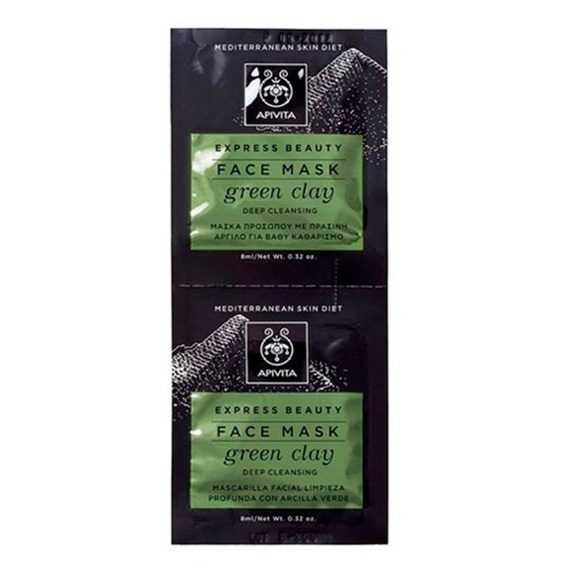 Apivita Express Beauty Máscara Limpeza Profunda de Argila Verde 2 x 8 ml