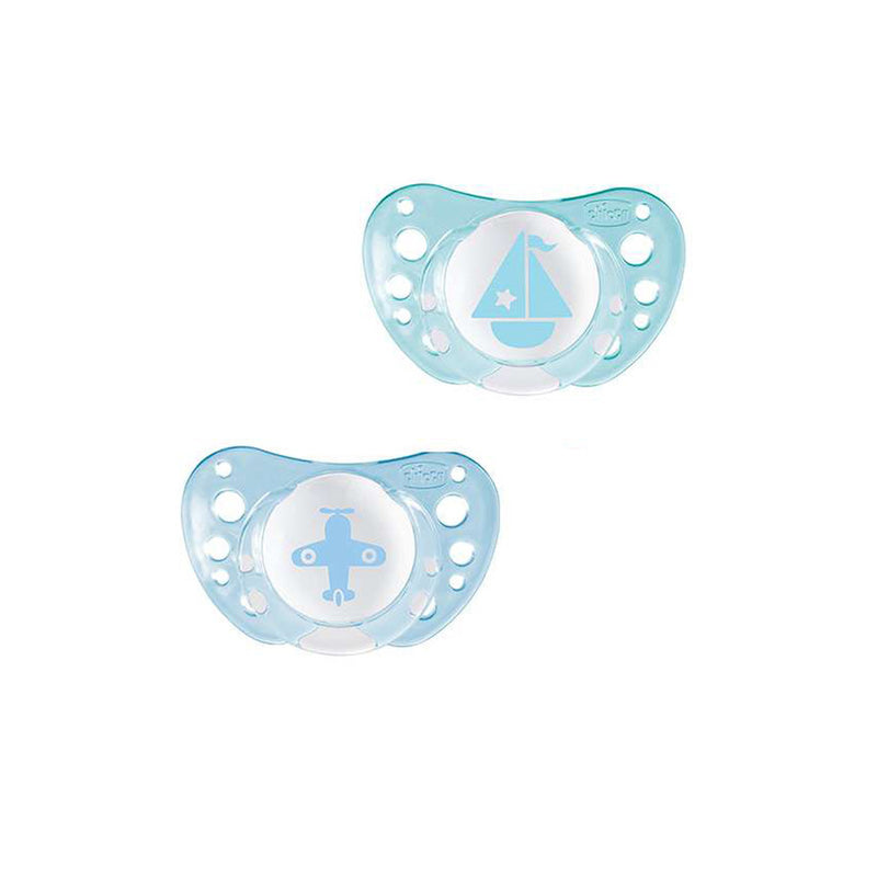 Chupetas Chicco Physio Air Silicone, cor azul, para bebês de 0 meses