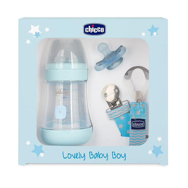 Chicco Lovely Baby Boy para 0 meses - macacão e touca em azul claro