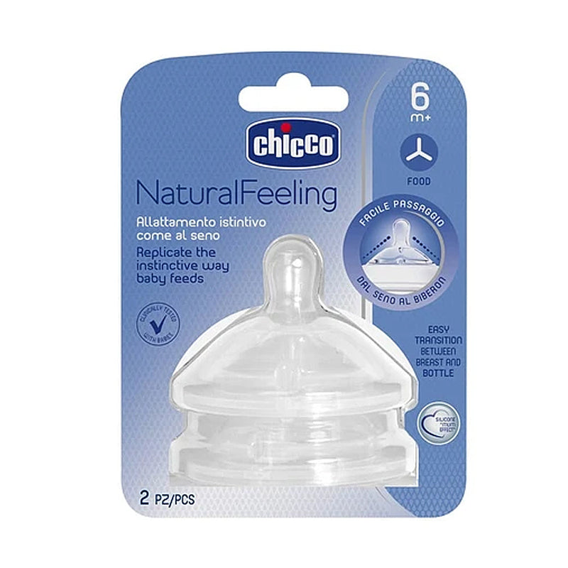 Tetina Chicco NaturalFeeling fluxo para papinha para bebês a partir de 6 meses