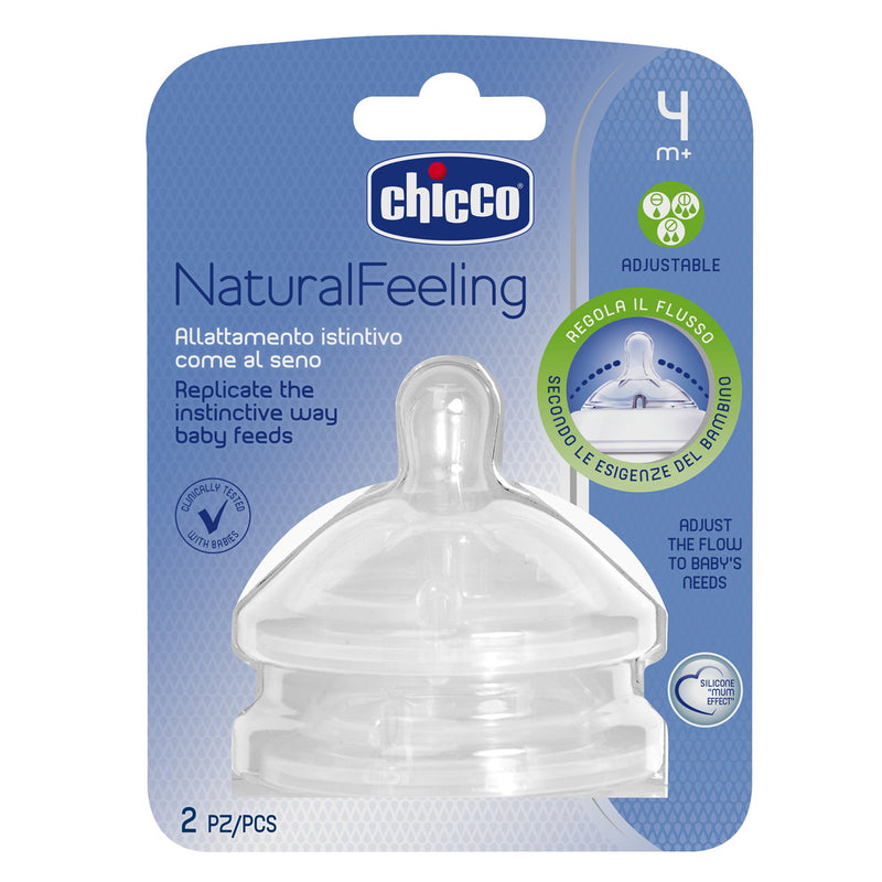 Tetina Chicco NaturalFeeling com fluxo regulável para bebês de 4 meses