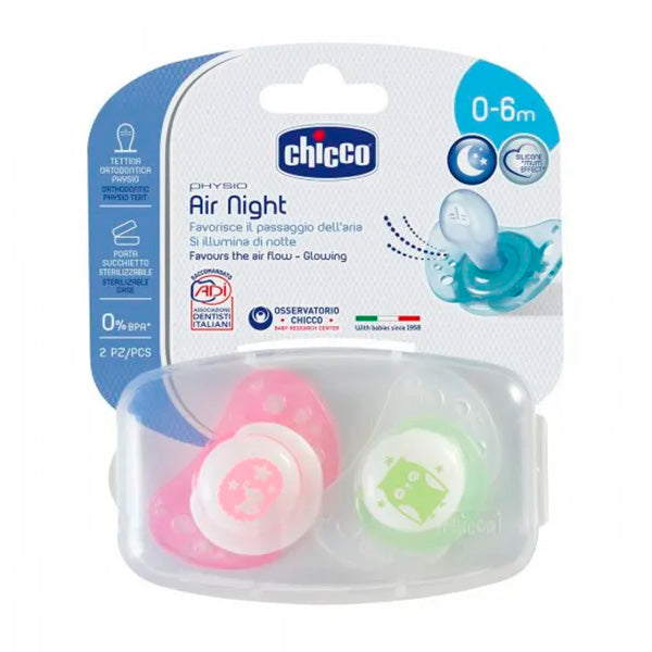 Sucette Chicco Physio Air Luminosa 0-6m x 2 pcs