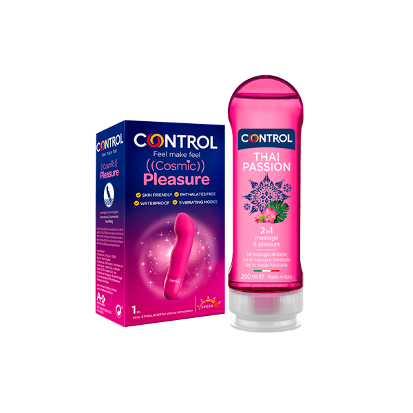 Pack Control Cosmic Pleasure + Gel de Massagem Exotic Escape | My Pharma Spot