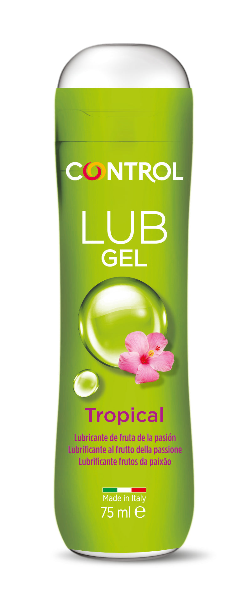 Control Gel Lubrificante Tropical 75 ml - lubrificante íntimo à base de água com ingredientes naturais de aloe vera e camomila