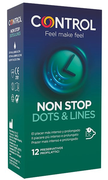 Control Preservativo Non Stop Dots & Lines x 12 unidades | My Pharma Spot
