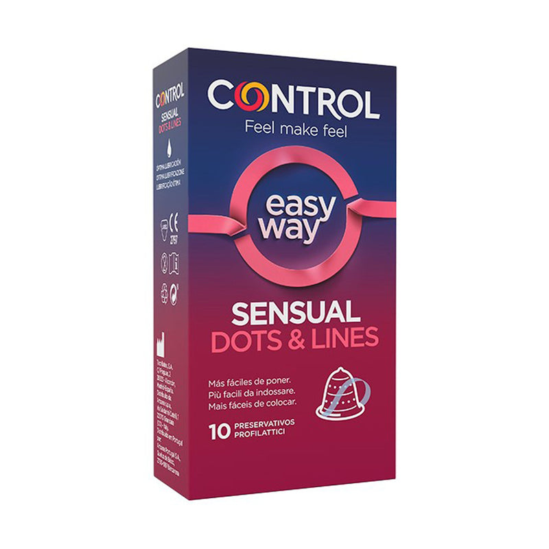 Control Preservativo Sensual Dots and Lines Easy Way x 10 unidades | My Pharma Spot