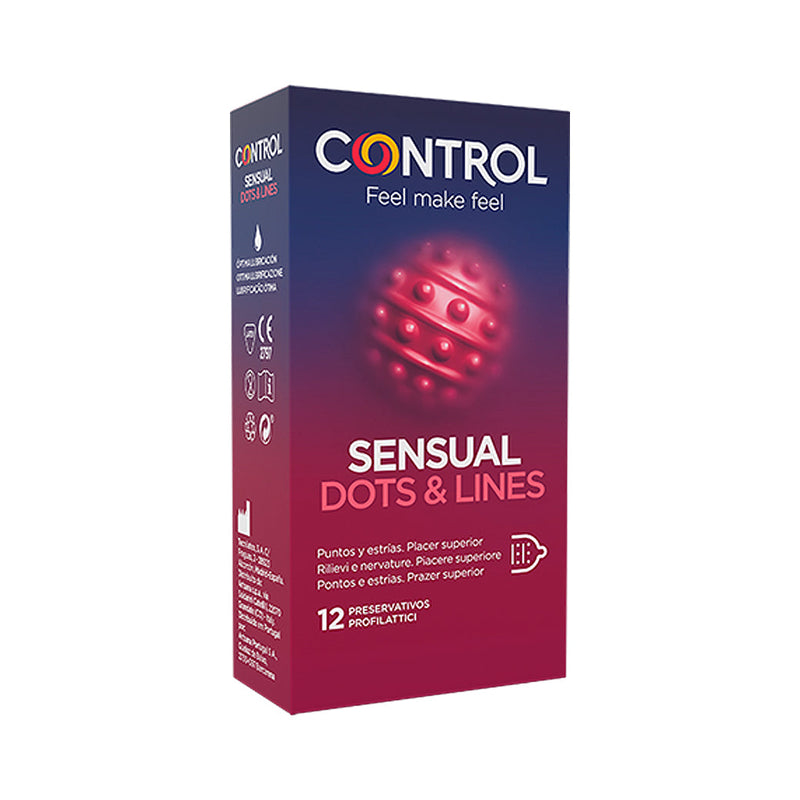 Control Preservativo Sensual Dots and Lines x 12 unidades | My Pharma Spot