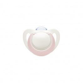 Nuk Chupeta Genius Silicone Rosa e Branco 0-2m