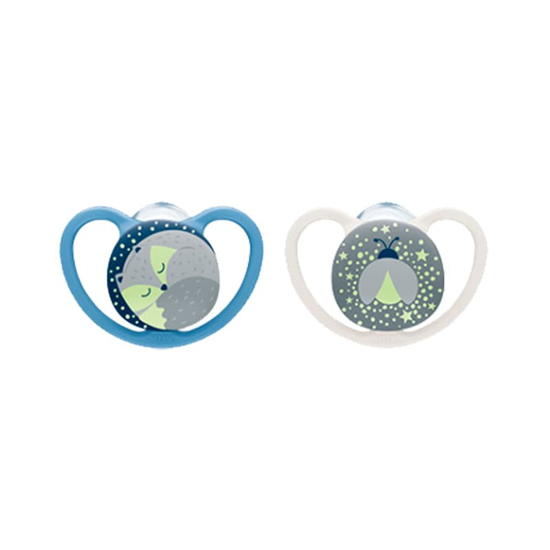 Nuk Chupeta Space Night Silicone Menino 6-18m x 2 uni | My Pharma Spot