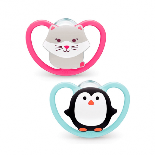 Nuk Chupeta Space Silicone Pinguim e Gato 6-18 m x 2 uni | My Pharma Spot