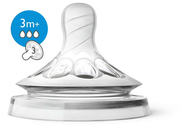 Tetina Natural Fluxo Médio 3m+ (3 gotas) Philips Avent - 2 unidades